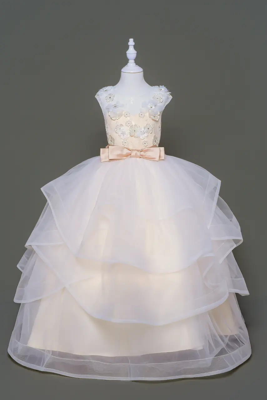 梔語白紗花童禮服