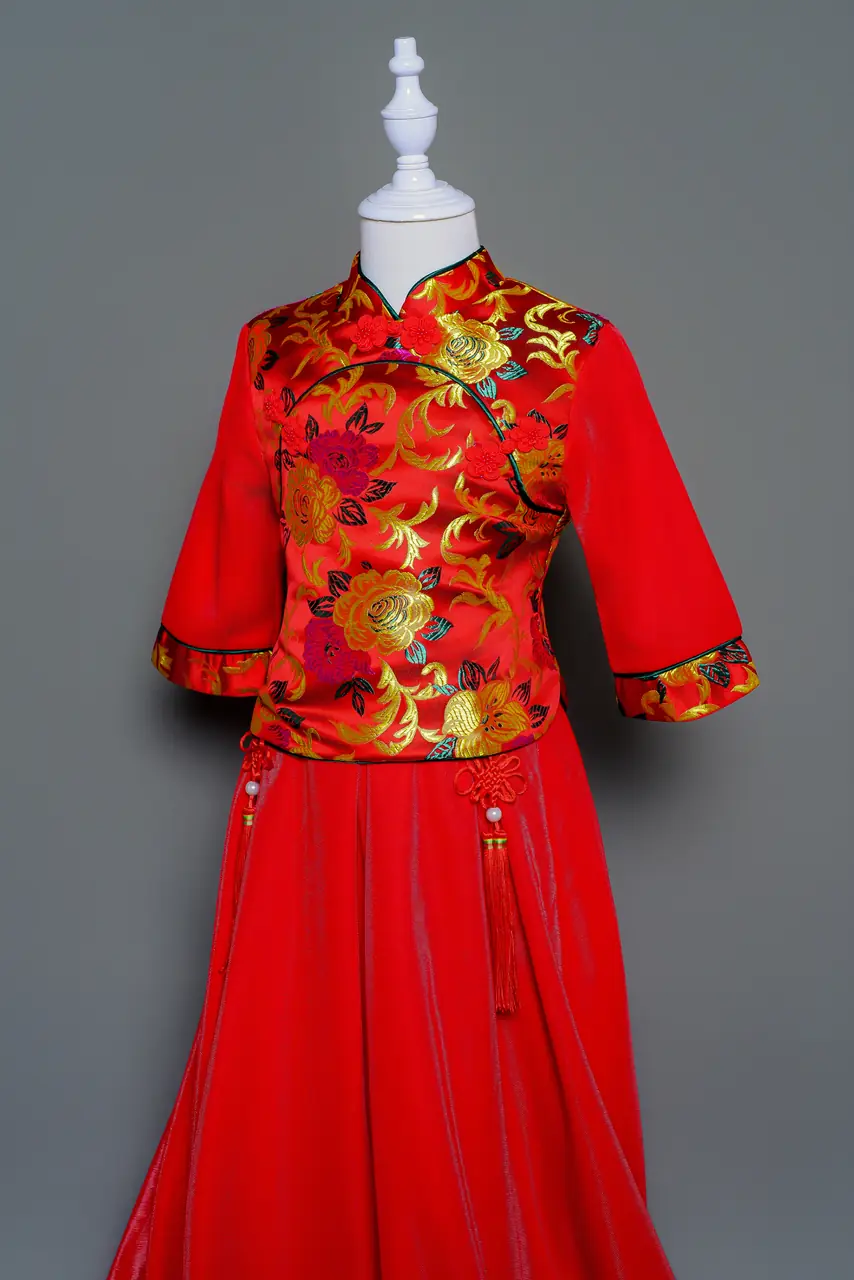 囍語紅蓮花童禮服